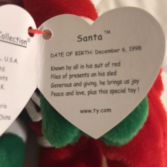 “Santa” TY Beanie Baby, Red Santa, Vintage Collectible, #2 out of 4 - Picture 9 of 13